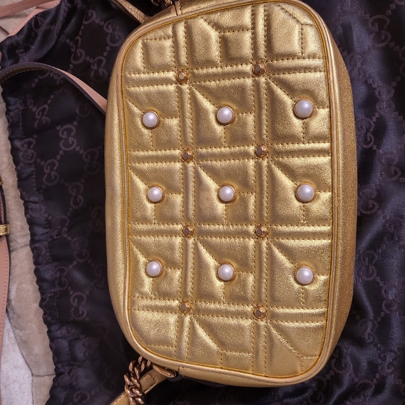 Authentic Gucci Pearl Studded GG Marmont camera bag - Picture 14 of 15